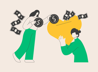 Philanthropy abstract concept vector illustration.