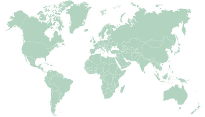 Naklejka premium World map. Color modern vector map. Silhouette map. 
