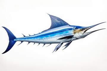 Blue marlin on white background - Powered by Adobe