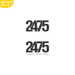 Creative Happy New Year 2475 Logo Design