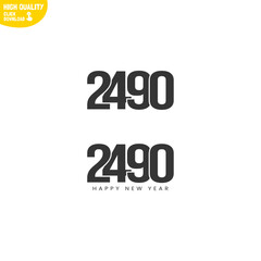 Creative Happy New Year 2490 Logo Design