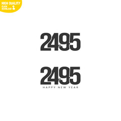 Creative Happy New Year 2495 Logo Design