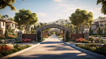 Gated Community Lifestyle Promotion An image depicting the lifestyle and amenities of living in a...