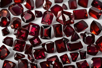 Radiant garnet gemstone with deep red tones, symbolizing passion and vitality.