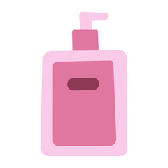 Gel or cream in a bottle with a dispenser. Cosmetic product for skin care. Vector flat illustration.