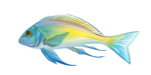 isolated Atlantic fish in mid-jump, capturing the thrilling moment of its leap with precision and detail