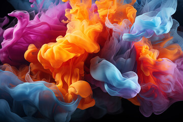 Vibrant Fusion - Abstract Colorful Smoke Art. 