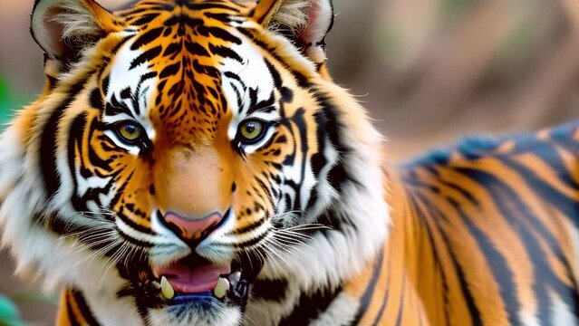Video AI Close Up of a tiger