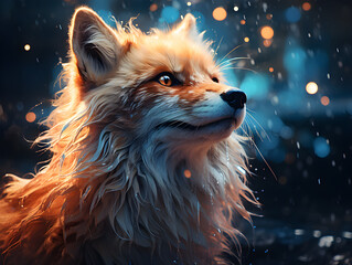 Enigmatic Red Fox: Realistic Painting Evoking Mysticism - Concept of Transformation and Resilience in Nature