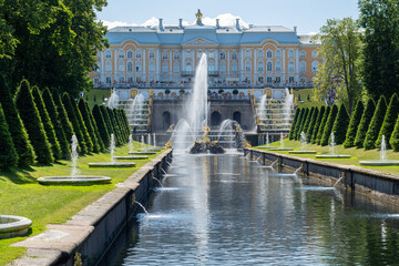 fountains in the park of the palace - 706605900