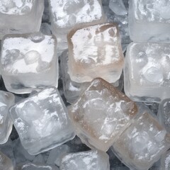 Obraz premium Iced kola texture，ice cube float on the kola