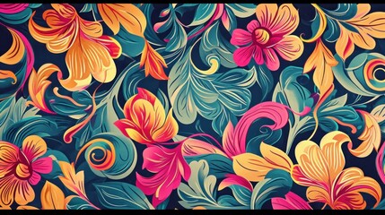 Colorful Floral Background With Abundant Flowers