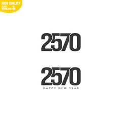 Creative Happy New Year 2570 Logo Design