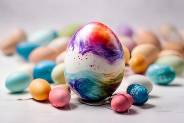 Easter egg with mixed colors 