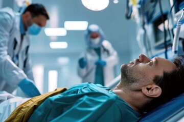 Unconscious patient at a hospital emergency room - Powered by Adobe