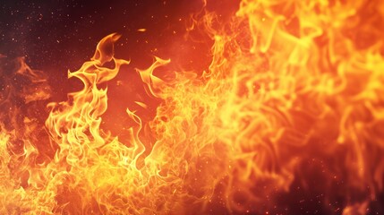 Fototapeta premium Close up of Flames in a Roaring Fire