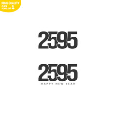 Creative Happy New Year 2595 Logo Design