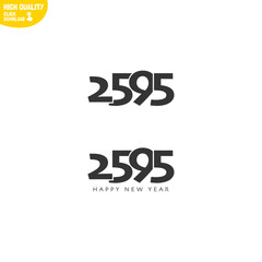 Creative Happy New Year 2595 Logo Design