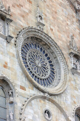 rosone duomo di como, italia, rose window of the cathedral of como, italy 