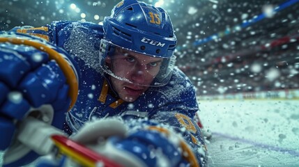 hockey player, ice hockey player in action - obrazy, fototapety, plakaty