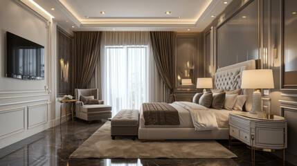 Fototapeta premium The Luxurious Bedroom Interior