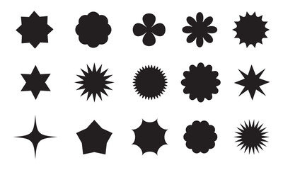 Sparkle star icons set. Stars collection, Star vector icons. Black set of Stars, isolated on white background. starburst star icon. Stars in modern simple flat style.