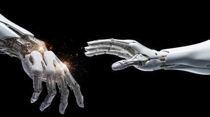White robotic hand engaged in arm-wrestling exuding precision and mastery