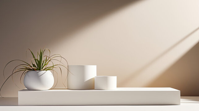 Clean Modern Porcelain Podium Ideal For Showcasing Beauty Items