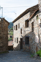 Fototapeta na wymiar Beautiful village, houses with stone walls in Patones de Arriba, Madrid