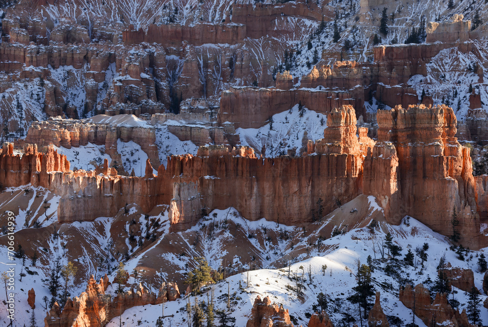 Sticker Scenic Winter Landscape in Bryce Canyon National Park Utah