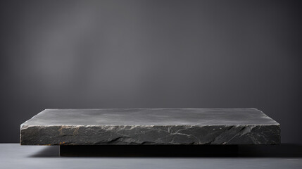 Sleek stone platform in gray suitable for minimalist decor - obrazy, fototapety, plakaty