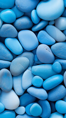 blue pebbles, AI Generative.