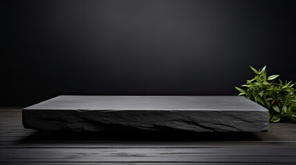 Sleek basalt podium minimalist for showcasing home decor - obrazy, fototapety, plakaty
