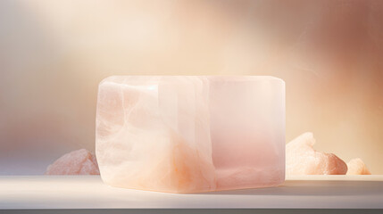 Ethereal white onyx pastel backdrop for wellness product showcase