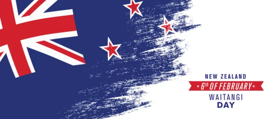 Foto op Plexiglas New Zealand happy Waitangi day greeting card, banner vector illustration © kora_ra_123