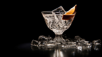 Clear ice pedestal modern elegance for luxury glassware display