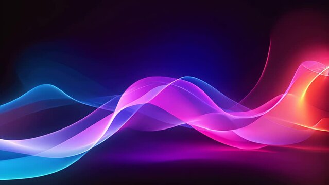abstract colorful waves on dark background