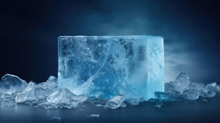 Textured glacial ice subtle lighting suitable for refreshing skincare display
