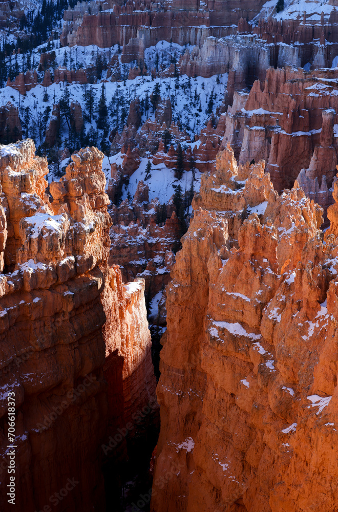 Sticker Scenic Winter Landscape in Bryce Canyon National Park Utah