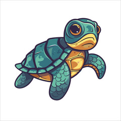 cartoon turtle animal vector element template