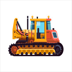 Obraz na płótnie Canvas trencher excavator vehicle flat vector