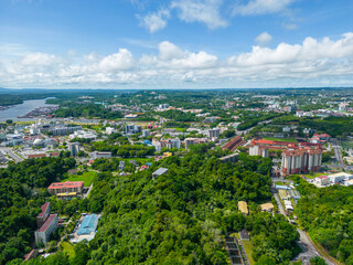 Fototapeta na wymiar Bandar Seri Begawan Aerial View. Bandar Seri Begawan, the capital of Brunei Darussalam. Borneo. Southeast Asia.