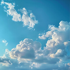 Naklejka na ściany i meble Heavenly Blue: Sky and Clouds Painting a Tranquil Landscape - Generative AI