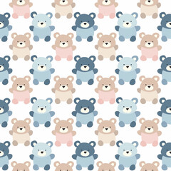 Obraz premium Teddy bears seamless pattern. Can be used for gift wrapping, wallpaper, background