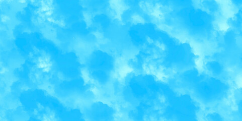 Abstract blue sky with clouds. light sky blue shades watercolor background. sky nature landscape background .Creative design with grunge aquarelle painted paper textured canvas for vintage design .