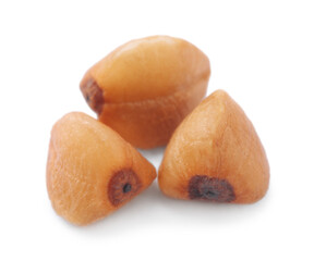 Buckwheat seeds isolated on white, macro view