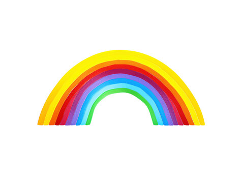 a rainbow shaped object on a white background