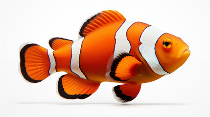 photograph clown fish isolated on white background