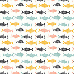 Fish seamless pattern. Can be used for gift wrapping, wallpaper, background