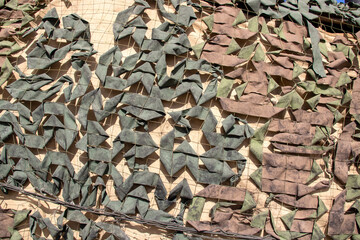 Tent cover in camouflage color, background or texture